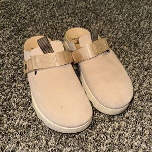 Sorel Tan Mules with Strap